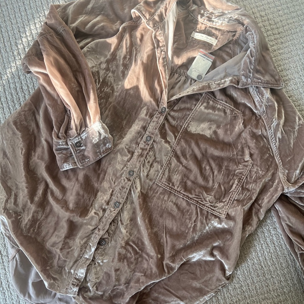 Free People Velvet Night Skies button down